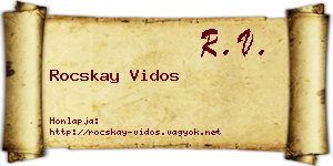 Rocskay Vidos névjegykártya